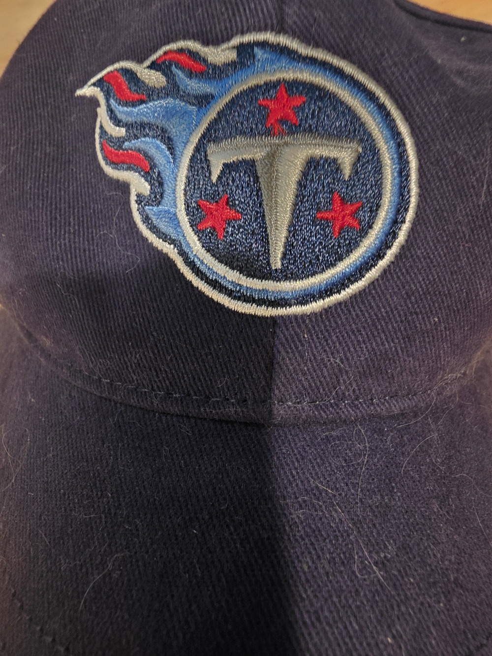 Navy Kids Baseball Cap with Blue and Red Embroidered Team Emblem
